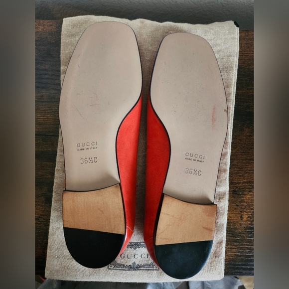 Gucci Orange Suede Soho Flats - Picture 10 of 13